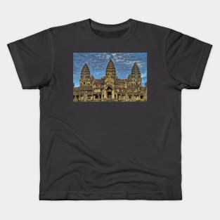 Low Poly Angkor Wat Kids T-Shirt